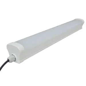 IK08 Ip65 Lampu Neon Led Tahan Air, Perlengkapan Lampu Batten Led Tahan Cuaca PC 4FT 40W untuk Talang Mobil Parkir Luar Ruangan