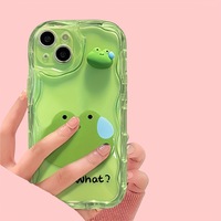 Coque personnalisable anti-choc motif lapin de dessin animé ondulé crème, très populaire, pour iPhone 18 17 Pro Max, en TPU+PC, mignonne pour filles, protection intégrale