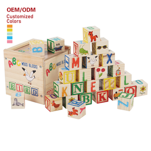 6 In1 Set ABC Letters DIY Wooden Toys Building Block Learning Shape Recognition Animal Cognition Juguetes for Kids Children - Product Image 1