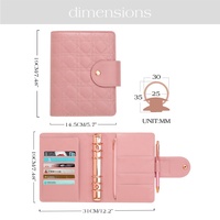 Portefeuille-planificateur Hongbo A6 multicolore en cuir PU matelassé doux et lisse, avec reliure à anneaux couleur or rose, idéal comme cadeau ou organiseur à feuilles mobiles