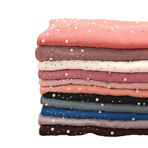 Dubai kadınlar müslüman eşarp popüler inciler Rhinestone şifon başörtüsü etnik atkılar & şallar Femme hicap başörtüsü - Product Image 2