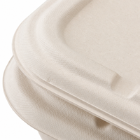 Bagasse voedselcontainer met twee compartimenten en deksel voor afhaalmaaltijden en catering