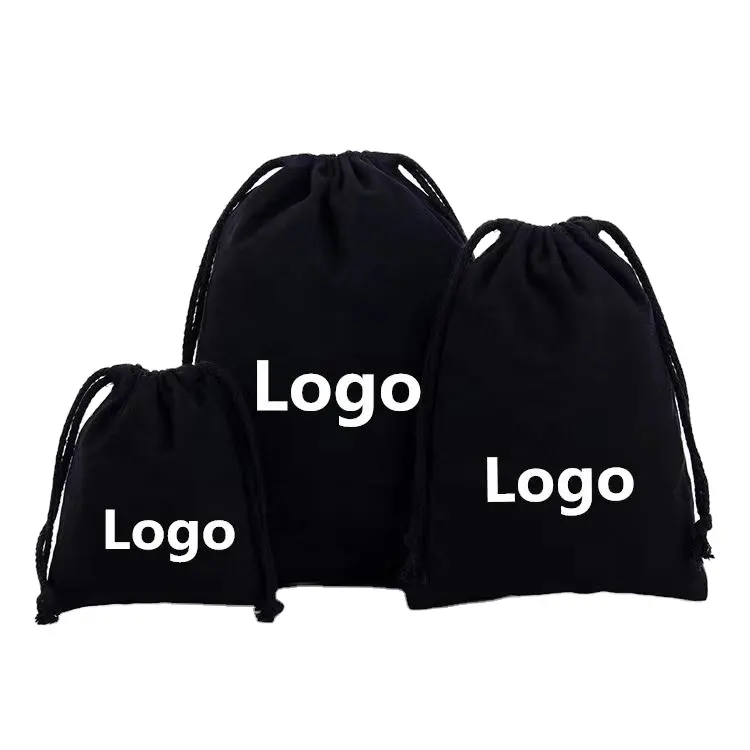 HANSUN卸売パーソナライズされたリサイクルカラフルな布キャンバスカスタムコットン巾着袋ロゴ付き包装
