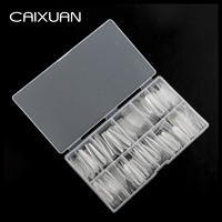 Caixuan 500 pièces/boîte Abs Transparent Xxl Extra Long cercueil carré ongles conseils faux ongles français ongles artificiels demi-couverture