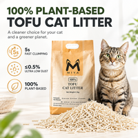 Litière pour chat au tofu 100% végétale, biodégradable, agglomérante, faible teneur en poussière, agglomération rapide en 5 secondes, OEM ODM, vente en gros