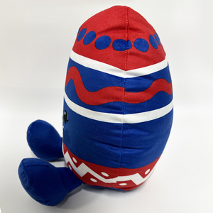 Cojín de Peluche con Forma de Huevo Rojo, Azul y Blanco, Diseño de Puntos Ondulados en <span class=keywords><strong>Zigzag</strong></span>, Juguete de Peluche Suave para Todas las Edades, Decoración y Regalo de Pascua - Product Image 3