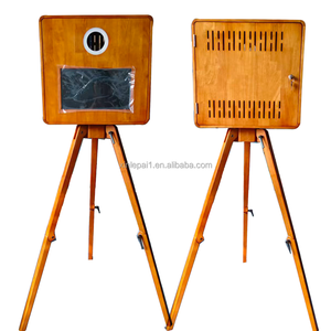 Cabina de Fotos de 15.6 Pulgadas con Textura de Madera y Color de Pintura Vintage, Compatible con Cámaras DSLR y SLR para Bodas y Fiestas - Product Image 1