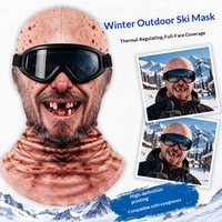 Cagoule thermique Shitu à trou unique avec imprimé amusant style farce, unisexe, en Spandex/Polyester, cache-cou de cyclisme, masque de ski d'hiver