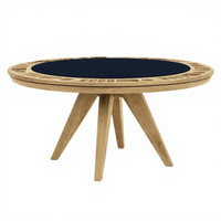 Nouvelle table de poker Texas Hold'em ovale de luxe moderne, surface en feutre, table de jeu de casino en bois pour 10 places, 8 joueurs