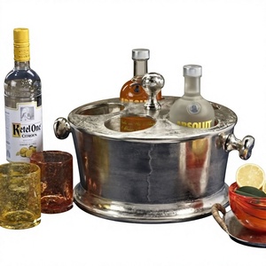 Aluminium Champagne Wine Cooler Silver Ice Bucket 7 Litre Capacity Solid Design <b>Portable</b> For <b>Bar</b> Supplies Customizable & Durable - Product Image 1
