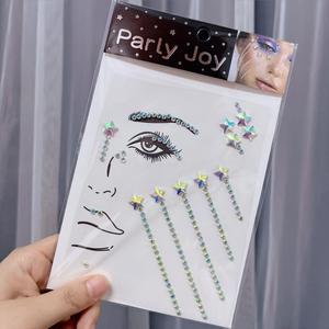 Pegatinas de tatuaje temporal, <span class=keywords><strong>gemas</strong></span> faciales autoadhesivas de <span class=keywords><strong>cristal</strong></span> acrílico, brillo para pegatina de cara y cuerpo, joyas artísticas, diamantes de imitación para fiesta - Product Image 6