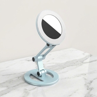 Support de téléphone portable innovant en alliage à double aimant pour voiture et bureau, support de téléphone double tête avec miroir