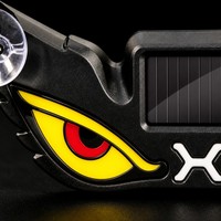 Lumière LED dynamique pour voiture, type œil de démon clignotant, solaire, double charge Type-C, décoration de vitre arrière, lumière d'avertissement anti-collision, auto