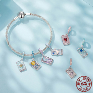 Set di Ciondoli Tarocchi Mistici in Argento Sterling S925, 18 Pezzi, Stile Vintage Celestiale, Gioielli Fini Fai da Te, Bijoux all'Ingrosso - Product Image 2