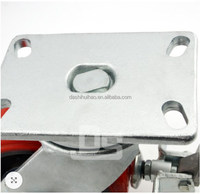 Roulettes à plaque rigide de 1000 kg en fonte polyuréthane frein de verrouillage pivotant OEM roulette personnalisable roulette fabriquée