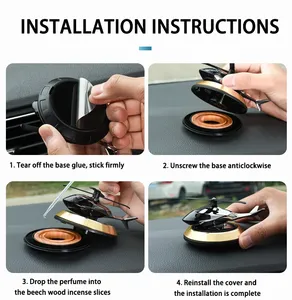 Accessoire de Parfum Voiture à Huile Essentielle, Diffuseur d'Arôme Héliporté Solaire Rotatif pour Voiture - Product Image 6