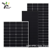 Nouvel arrivage : Panneau solaire rigide 30W BC en verre à contact arrière, haute efficacité 25%, entièrement noir, sans barre omnibus, pour IoT et sécurité