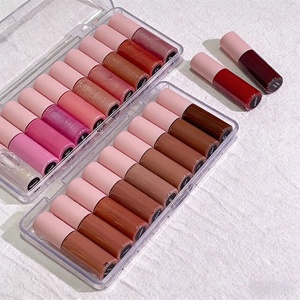 Private Label Vegan Mineral Liquid Matte Glossy <b>Mini</b> Glitter Shine Lip Gloss <b>Lipstick</b> Set Nude - Product Image 6