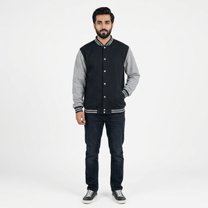 Veste universitaire personnalisée de haute qualité et très demandée, vente en gros de vêtements de rue pour hommes et femmes, col montant, veste de baseball, veste universitaire - Product Image 1