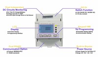 Medidor de Energía Acrel DJSF1352-RN de Doble Canal, Medición de CC, Multitarifa, Pantalla LCD SOE, Comunicación Infrarroja
