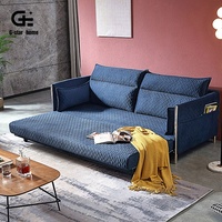 Wohnzimmer-Möbel Dreisitzer-Schlafsofa Modernes Blaues Stoffsofa mit Verstellbarer Kopfstütze für Apartment- und Hoteleinsatz
