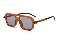 Nouvelle tendance de vente en 2026 : Lunettes de soleil rétro artistiques modernes pour la photographie de rue Instagram, verres plats, lunettes de soleil à la mode