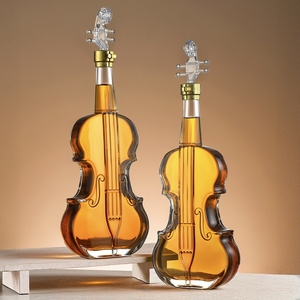 1000ml Transparent Creative Glass Bottle Violin Shaped Storage Bottle for Vodka Rum <strong>Spirits</strong> - Product Image 2