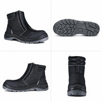 Chaussures de sécurité ACE à fermeture éclair pour la construction, bottes de sécurité été automne hiver anti-perforation en cuir véritable de buffle et acier