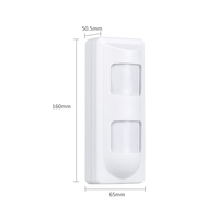 Détecteur de mouvement filaire extérieur IP65 12V pour alarme domestique, immunisé aux animaux de compagnie jusqu'à 25 kg, avec lentille anti-animaux / grand angle / rideau