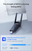 Adaptador Wifi 6 Interno Comfast CF-953AX, Dongle USB 3.0 con Tarjeta Inalámbrica de 2.4GHz y 5.8GHz para Conexión a Red