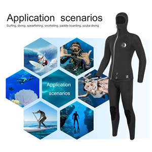 <span class=keywords><strong>Traje</strong></span> <span class=keywords><strong>de</strong></span> <span class=keywords><strong>Neopreno</strong></span> DIVESTAR <span class=keywords><strong>de</strong></span> 5mm con Cierre Frontal, Dos Piezas, Top y Pantalones Largos para Buceo - Product Image 6