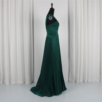 Robe de soirée en velours verte pour femmes, élégante, col en V profond, longueur au sol, modèle musulman, robes de bal, de fête