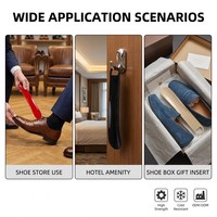 Chausse-pied plat en plastique PP personnalisé de 19 cm (7,5 pouces) de large, avec trou en D intégré, fin (0,25 cm), pour magasin de chaussures, hôtel, cadeau, logo OEM disponible