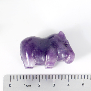 Vente en gros de figurines miniatures d'hippopotames gravées en mosaïque de blocs de cristal naturel de haute qualité, écologiques et thérapeutiques, pour bureau - Product Image 2