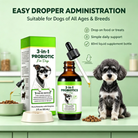 Vente en gros, usine chinoise, OEM, marque privée, soutien digestif pour la santé intestinale des chiens et des chats, gouttes probiotiques intestinales