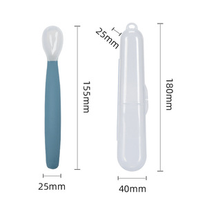 Cuillère en silicone pour bébé, qualité alimentaire, sans BPA, 0-12 mois, ustensile d'alimentation pour riz, céréales, purée de fruits - Product Image 5