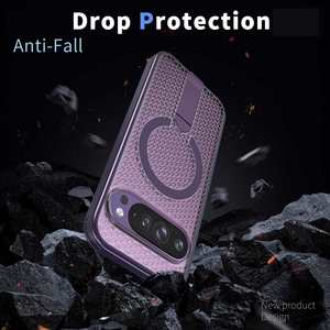 Funda Magnética con Rejilla de Enfriamiento para Teléfono 18, Color Morado, para Google <span class=keywords><strong>Pixel</strong></span> 9 10 11 Pro XL, Carcasa Transpirable con Soporte Oculto - Product Image 2
