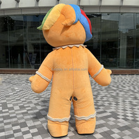 Costume de mascotte gonflable homme pain d'épices de 2 m 2,6 m, costume d'homme pain d'épices pour adulte pour fête de Noël