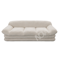 Modernes Komprimiertes Lazy-Stoffsofa, Weiches Minimalistisches Cremefarbenes Sofa, Platzsparende Möbel für Kleine Wohnungen
