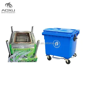高品质工业垃圾箱注塑模板工厂塑料轮式垃圾箱模具