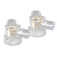 Bloc de bornes à ressort en laiton isolé transparent pour usage industriel, 2*6 MM, 100 pièces, 32A max. ampères continus, connexion par vis