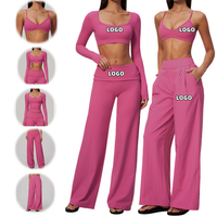 Ensemble de fitness personnalisé avec LOGO 2026 : Soutien-gorge antichoc et élégant, pantalon taille haute amincissant et jambes larges – Tenue de yoga