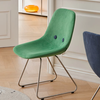 Chaise de salle à manger moderne de style vintage coussin doux amusant rétro tabouret de café à la mode Ins dossier créatif panneau MDF matériau métallique