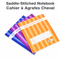 Cahier d'exercices scolaire personnalisé agrafé, lignage Seyès, couverture cartonnée, pour étudiants, fabrication en usine