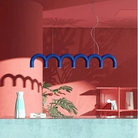 Lustre de salle à manger en forme de U Orange New Tennessee Memphis, style design nordique, luminaire de showroom pour îlot de cuisine et bar aquatique