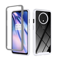 Pour OnePlus 7T Coque arrière en acrylique transparente Cadre en TPU PC 3 en 1 Étui de téléphone portable Étui de protection contre les chocs