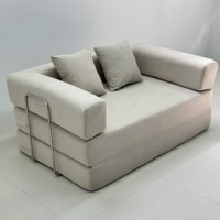 Canapé-lit pliable en velours côtelé beige 2026, convertible avec oreillers pour salon et appartement – Offre Spéciale