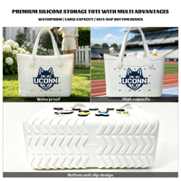 Sac fourre-tout en EVA imprimé avec logo personnalisé, portable et polyvalent, en silicone, grand sac à ouverture supérieure, résistant à l'eau, pour toutes les saisons