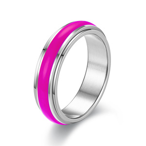 Mới Đến Chống-Căng Thẳng 360 Xoay Vòng Ánh Sáng Bán Buôn 6Mm Thép Không Gỉ Sáng Vòng Đối Với Phụ Nữ Đồ Trang Sức Quà Tặng - Product Image 4
