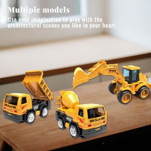 4 Pack Inertia Engineering Construction Vehicle <b>Toys</b> Set Drop Resistant <b>Crane</b> Excavator Bulldozer Mixer <b>Truck</b> Kids Gift - Product Image 4